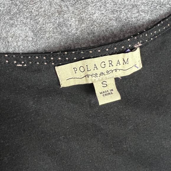 Polagram Women Black Patterned Zip Up Tie Back Jumpsuit Romper Size Small - Picture 6 of 6